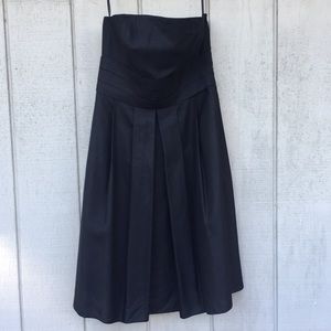 Ann Taylor 100 % Silk Strapless Black Dress
